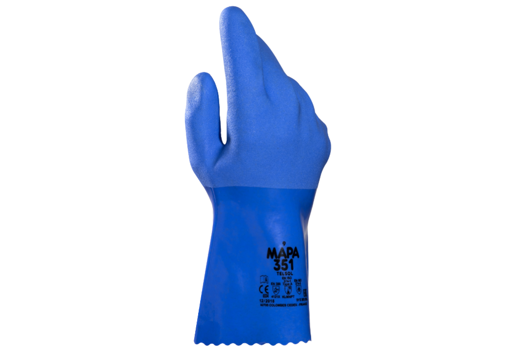 Gants chimiques PVC 30 cm – Telsol 351 – Mapa Professional – lot de 12 paires – photo 1