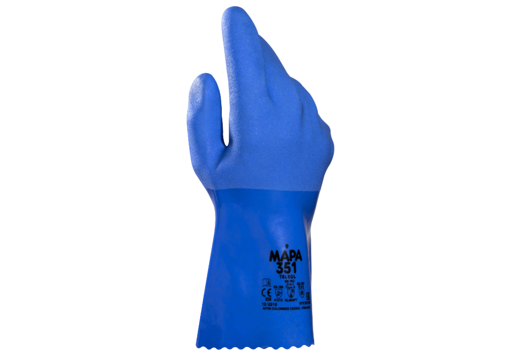 Gants chimiques PVC 30 cm – Telsol 351 – Mapa Professional – lot de 12 paires – photo 1