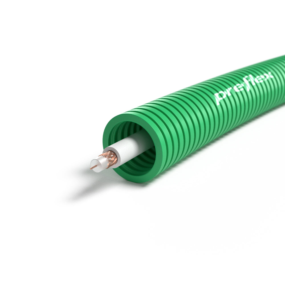 Gaine ICTA préfilée câble coaxial TV 17VATC Ø 20 mm couronne de 100 m – Preflex (Qofil+)