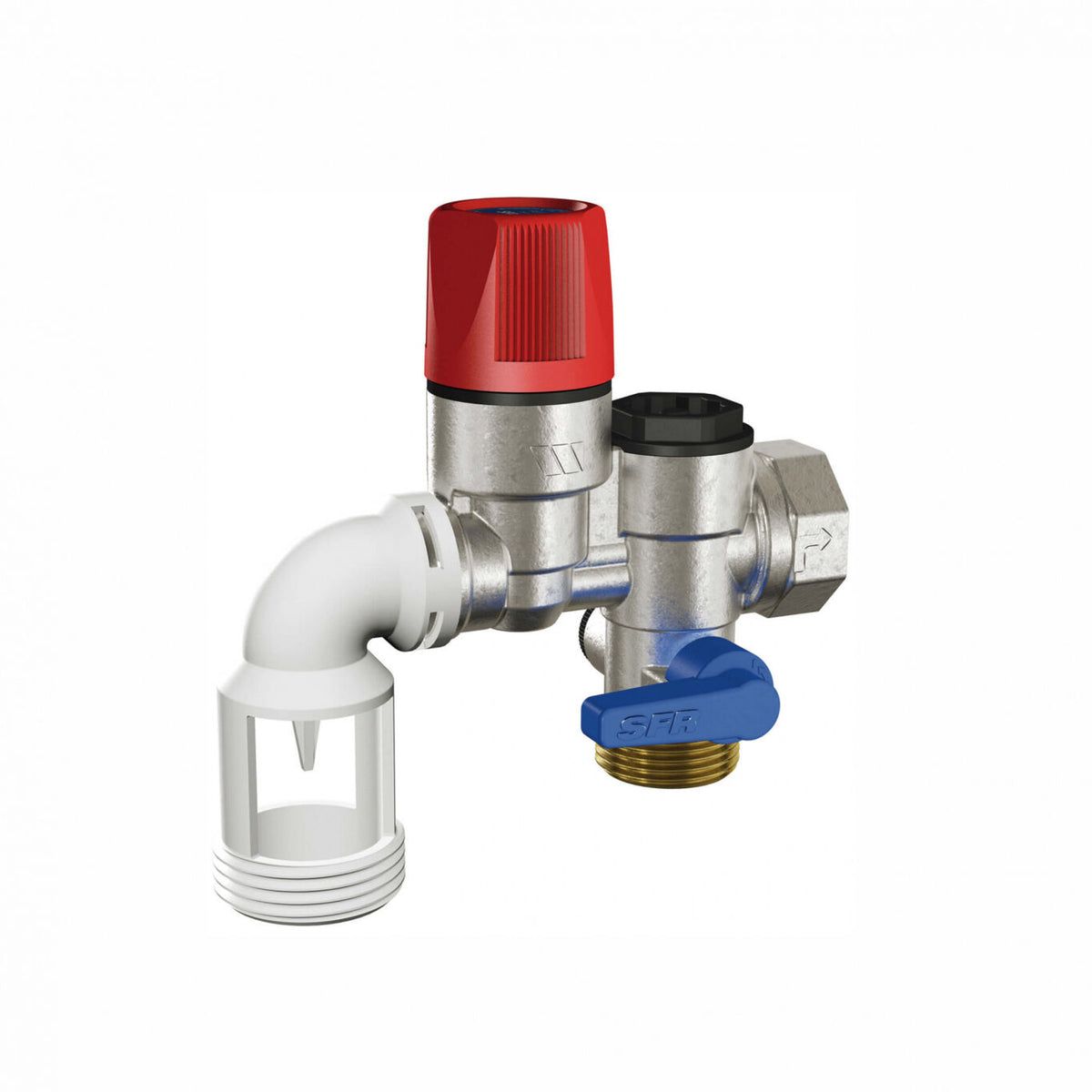 Groupe de sécurité coudé 7 bar siège inox pour chauffe-eau – Watts 2252571