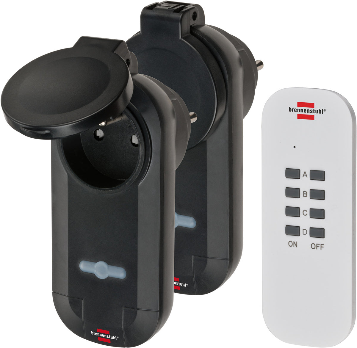 Lot de 2 prises télécommandées extérieures IP44 avec télécommande – Brennenstuhl