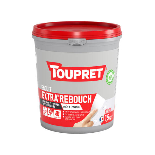 Enduit de rebouchage en pâte tous supports – Extra'Rebouch BCRP1.5 – Toupret – pot 1,5 kg – photo 1