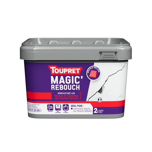 Enduit de rebouchage en pâte allégée – Magic'Rebouch MGRET02 – Toupret – pot 2 L – photo 1