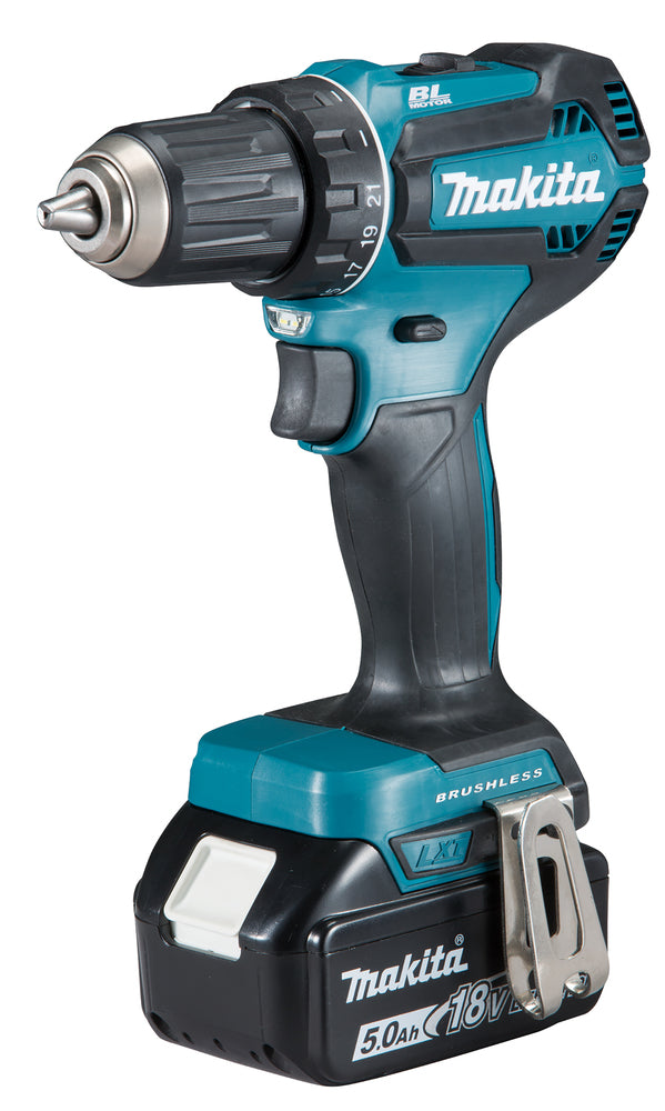 Perceuse-visseuse sans fil 18 V brushless – DDF485RTJ – Makita – 2 batteries 5 Ah, chargeur rapide + coffret MAKPAC – photo 1