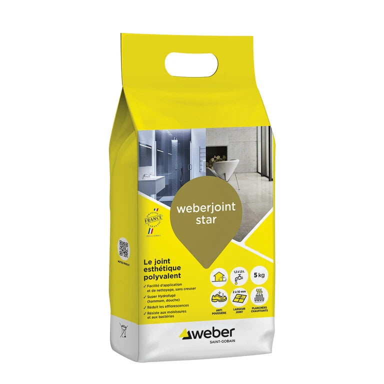 Joint de carrelage esthétique super hydrofugé 2 à 10 mm – Weber