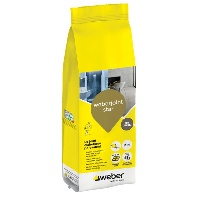 Joint de carrelage esthétique super hydrofugé 2 à 10 mm – Weber