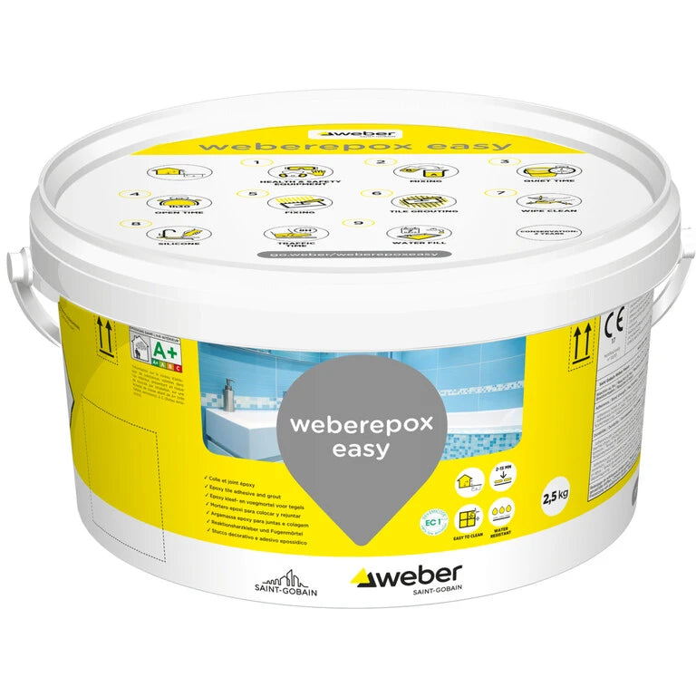 Mortier époxy 2 en 1 colle et joint de carrelage – Weber