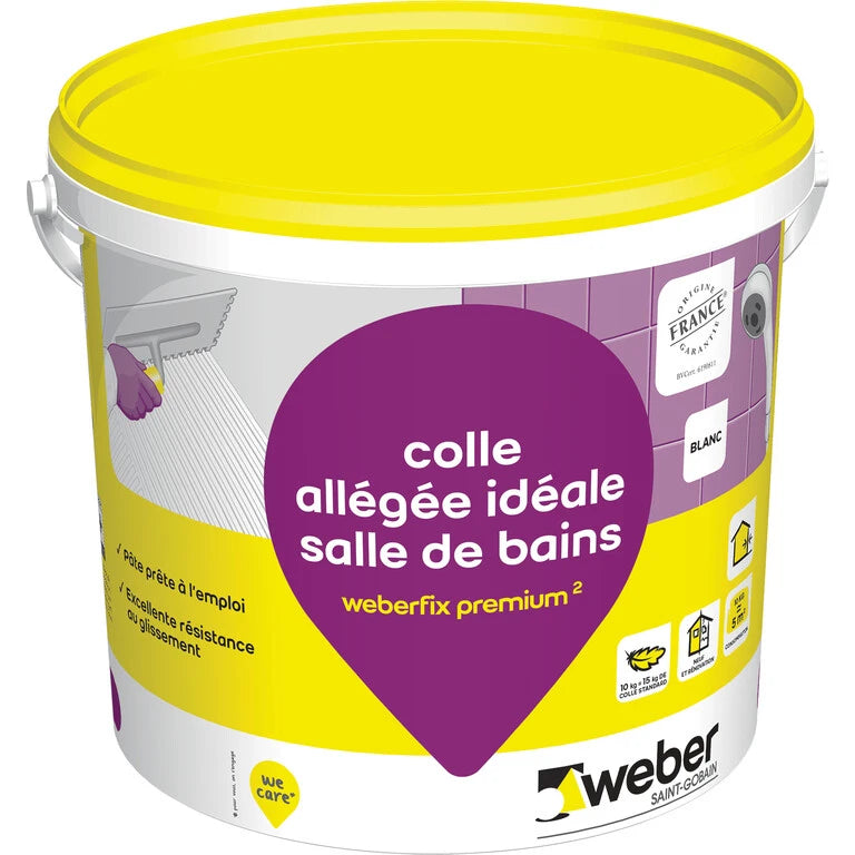Colle à carrelage en pâte allégée spéciale salle de bains – Weber