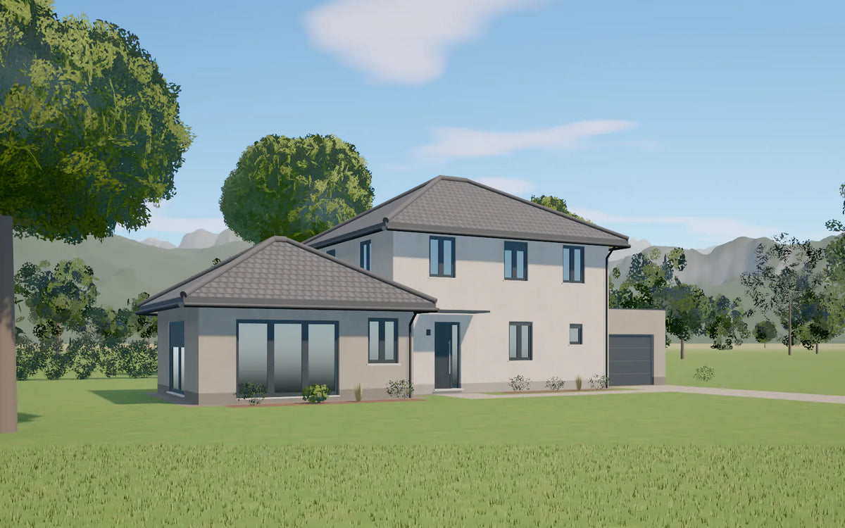 Illustration – construction de maison à étage, projet type QUALITE 24