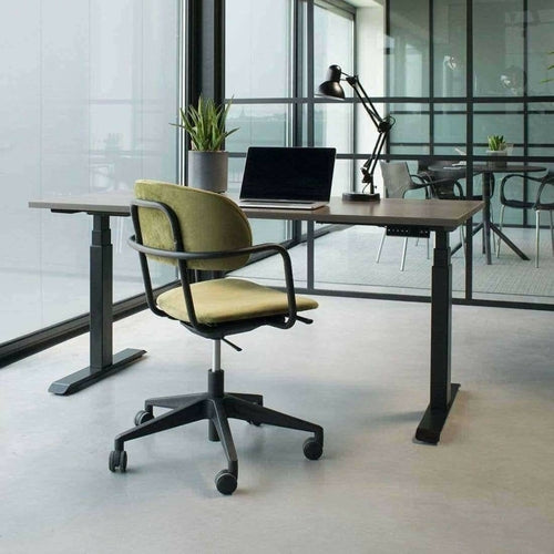 Chaise de bureau design Pure – velours pétrole – photo 2