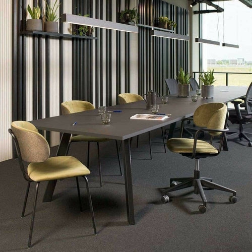 Chaise de bureau design Pure – velours pétrole