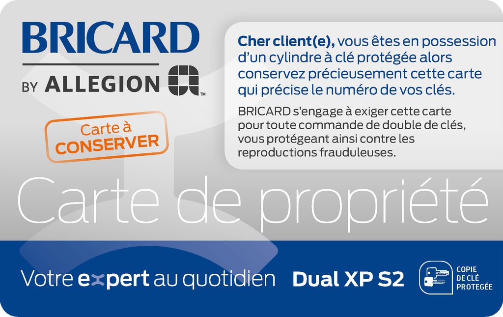Cylindre de serrure haute sécurité double entrée – Bricard