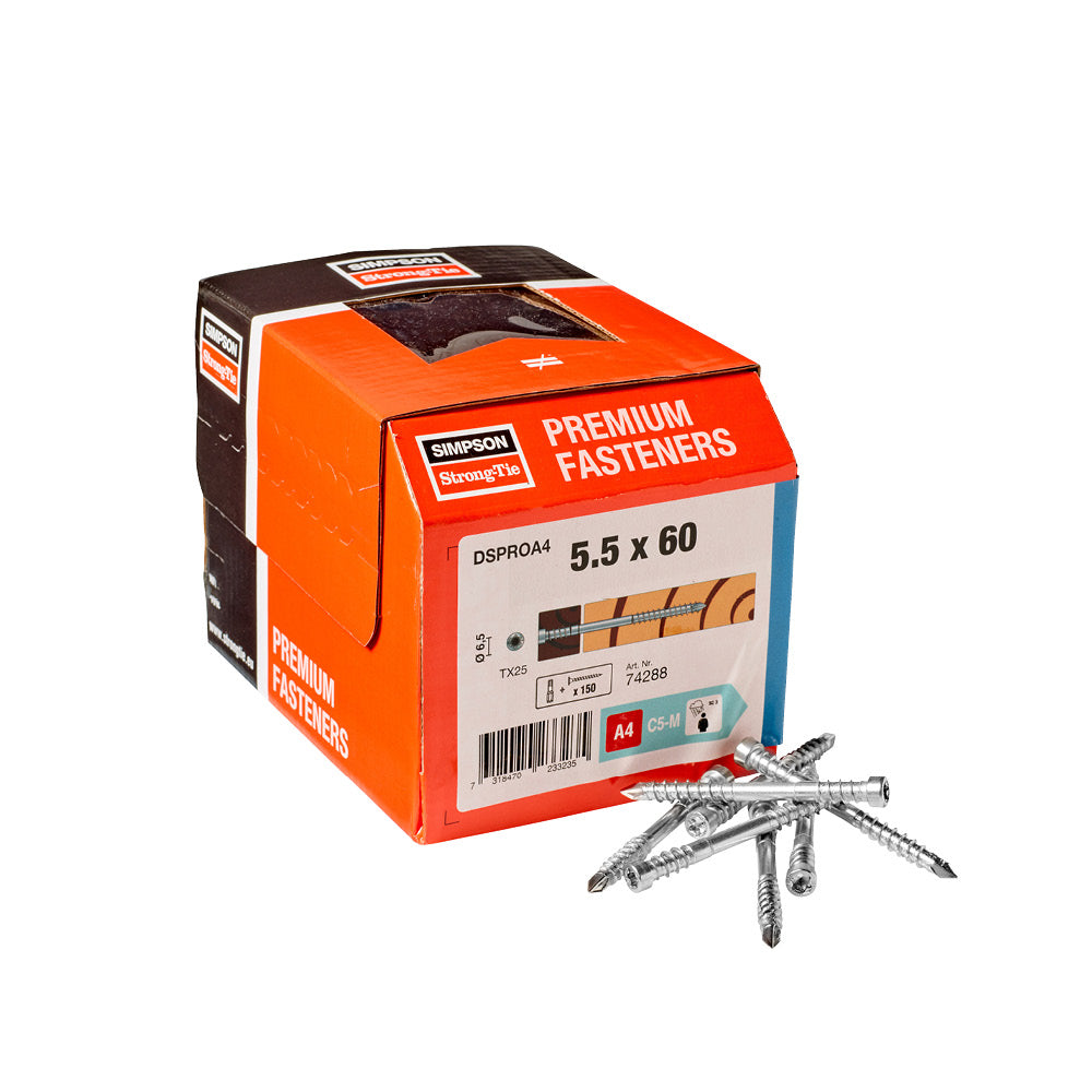 Vis pour terrasse bois durs inox A4 5,5 x 50 mm – Simpson Strong-Tie