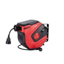 Enrouleur électrique mural automatique 15 m 3 × 2,5 mm² avec disjoncteur – KS Tools