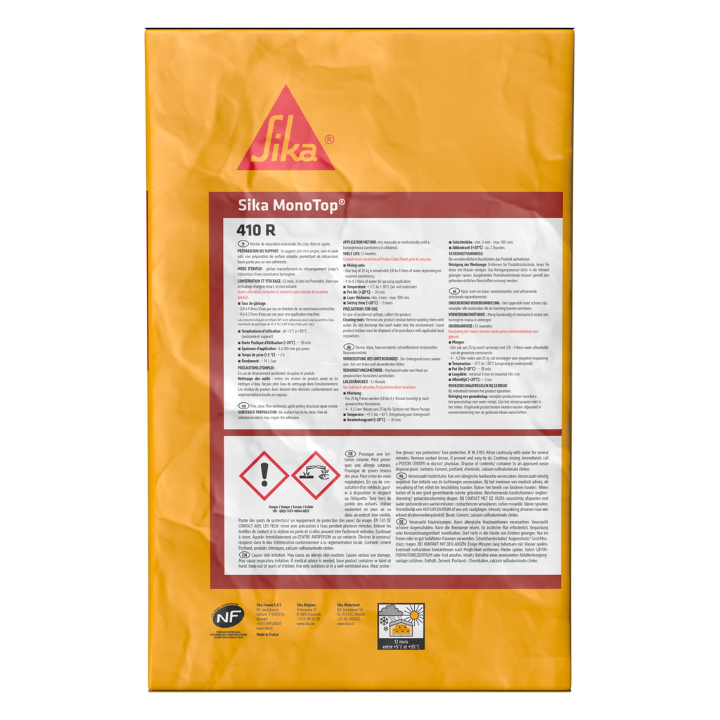 Mortier de réparation structurale R4 – Sika MonoTop-410 R – Sika – sac 25 kg – photo 2