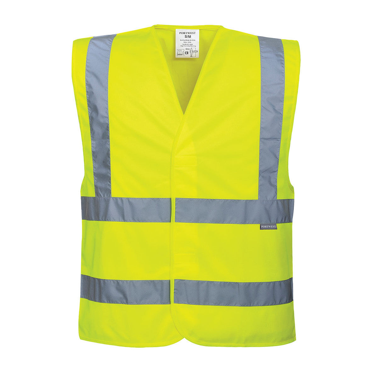 Gilet haute visibilité – Portwest C470 baudrier double ceinture – jaune – photo 3