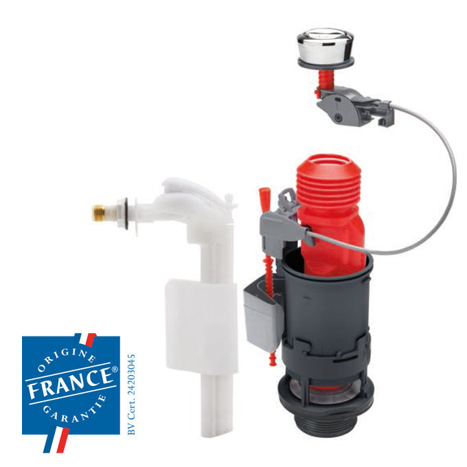 Mécanisme WC double chasse à câble MW² + robinet flotteur latéral F90 – Wirquin 10724038