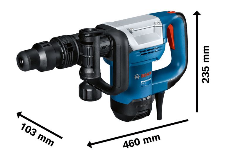 Marteau-piqueur burineur SDS-max 1 100 W – GSH 5 Professional – Bosch – 7,5 J – photo 3