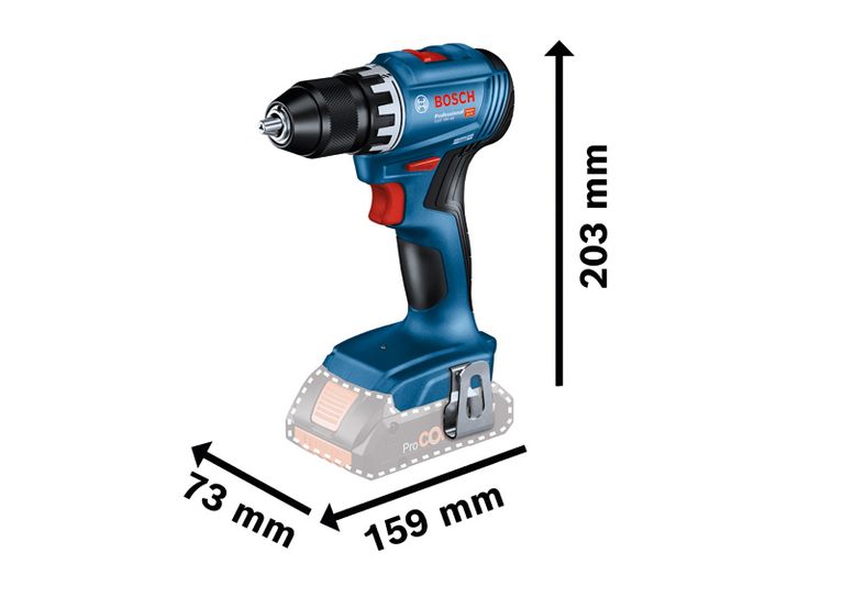 Perceuse-visseuse sans fil 18 V brushless – GSR 18V-45 (06019K3203) – Bosch Professional – 2 batteries 2 Ah + chargeur GAL 18V-20 + coffret L-BOXX – photo 2