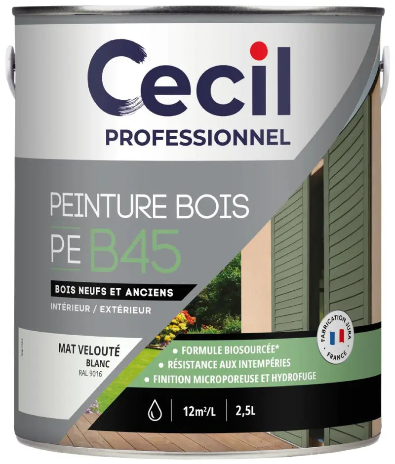 Peinture bois extérieur microporeuse haute performance – Cecil Professionnel