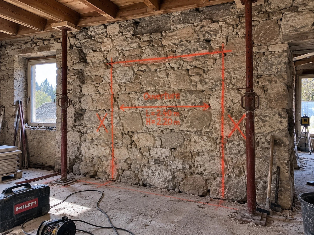 Illustration – ouverture de mur porteur, projet type QUALITE 24
