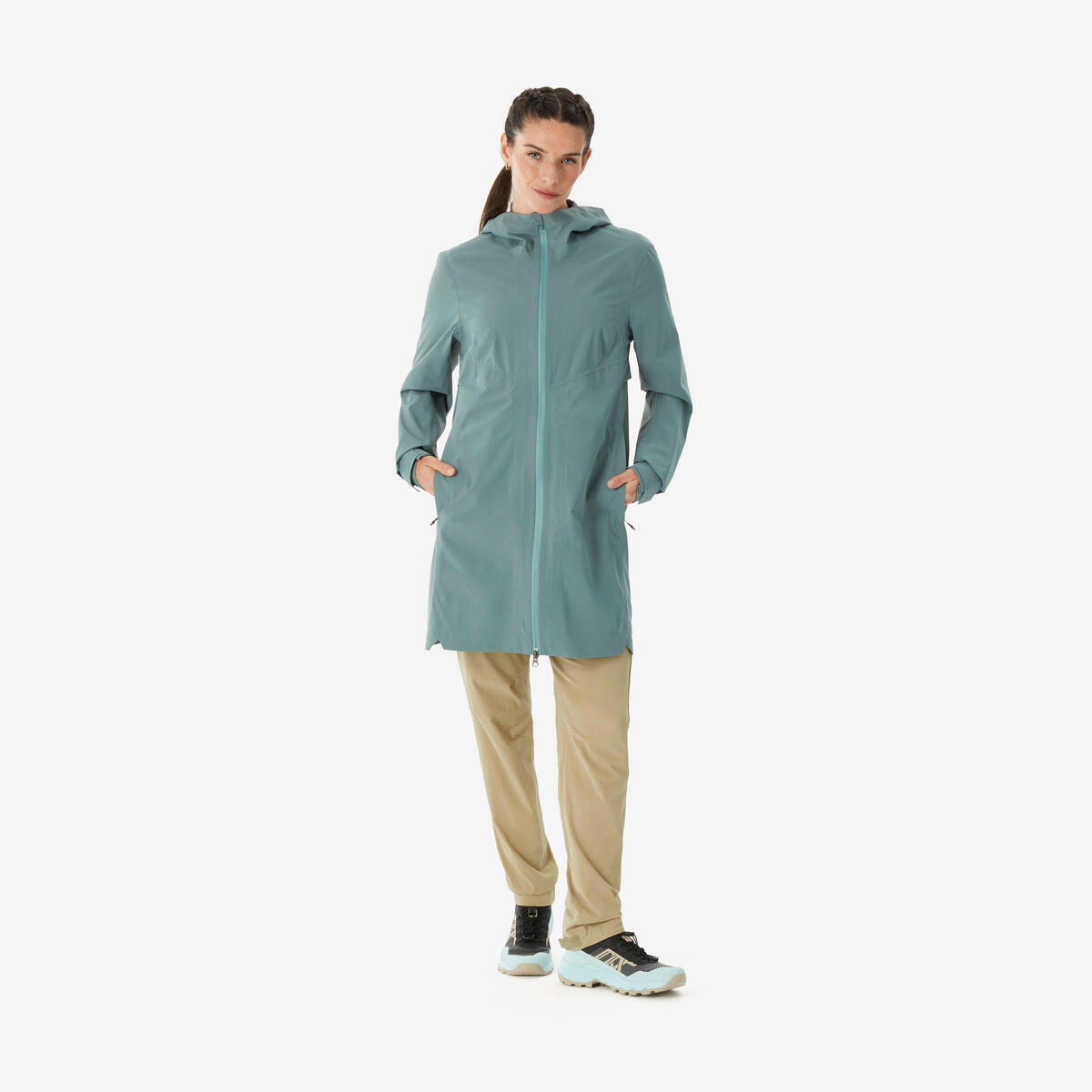 Veste de randonnée longue imperméable femme – Quechua MH100 – photo 2