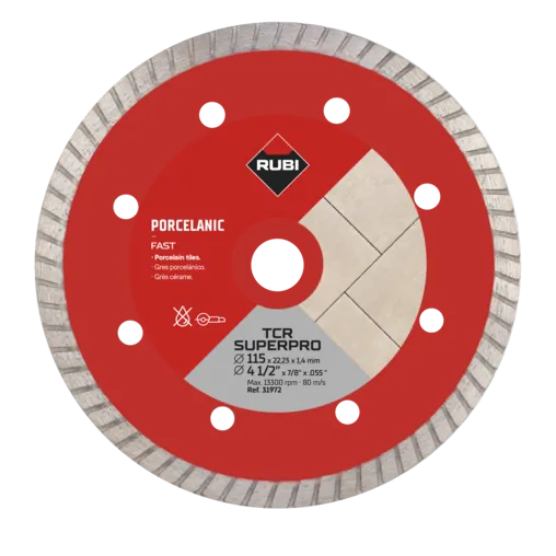 Disque diamant turbo pour grès cérame Ø 125 mm – Rubi