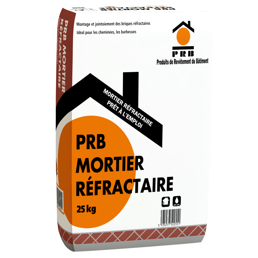 Mortier réfractaire prêt à gâcher gris – PRB Mortier Réfractaire – PRB – sac 25 kg – photo 1