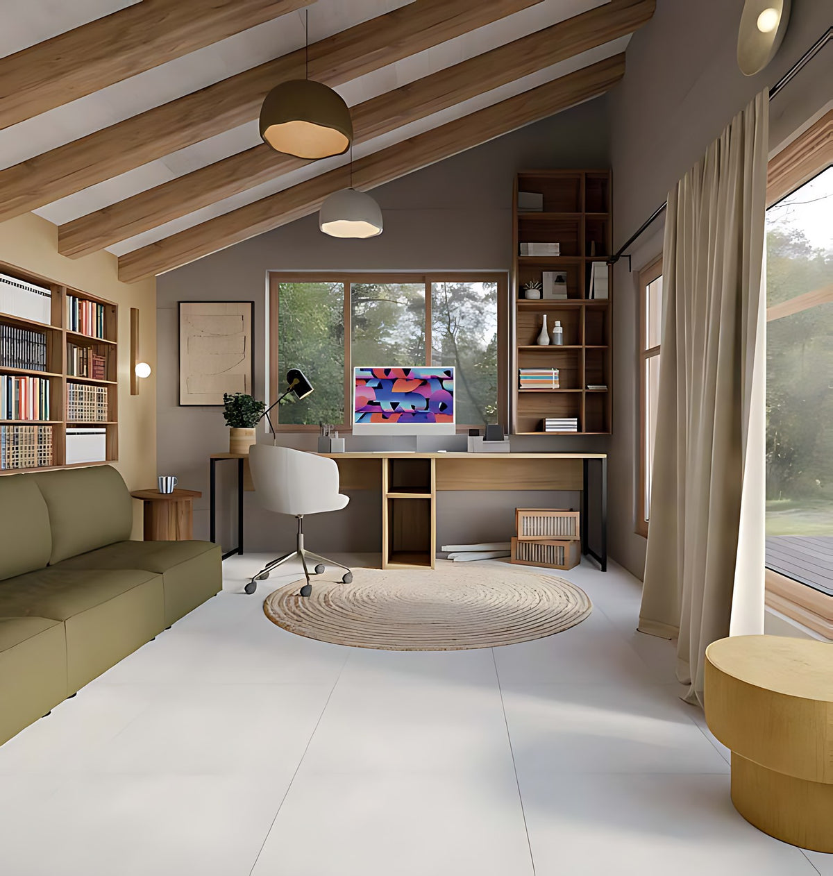 Carrelage sol grès cérame Kévin aspect béton 80 x 80 cm rectifié
