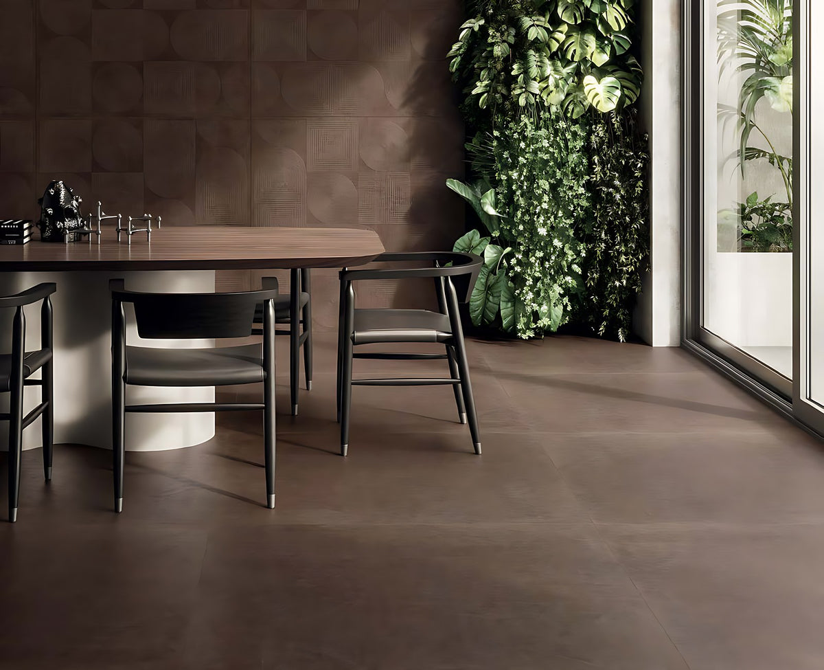 Carrelage grès cérame Oxyd, versions unie et décorée
