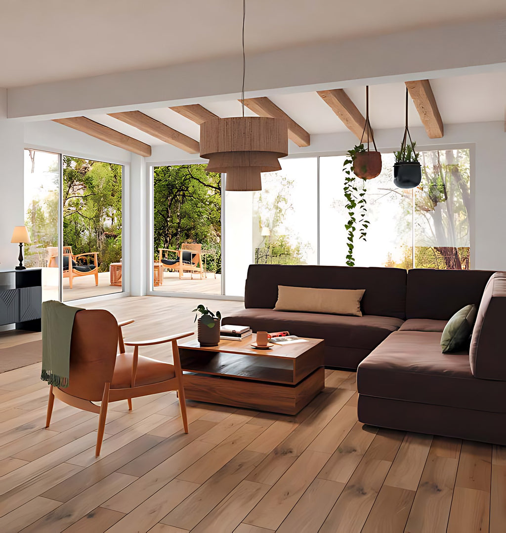 Carrelage grès cérame émaillé Olyas bâton rompu aspect bois