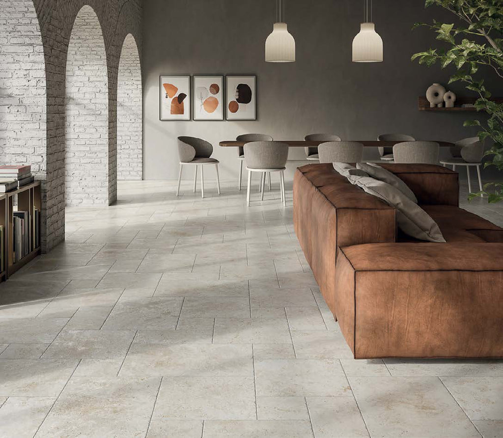 Carrelage sol grès cérame Tibur aspect pierre finition mate