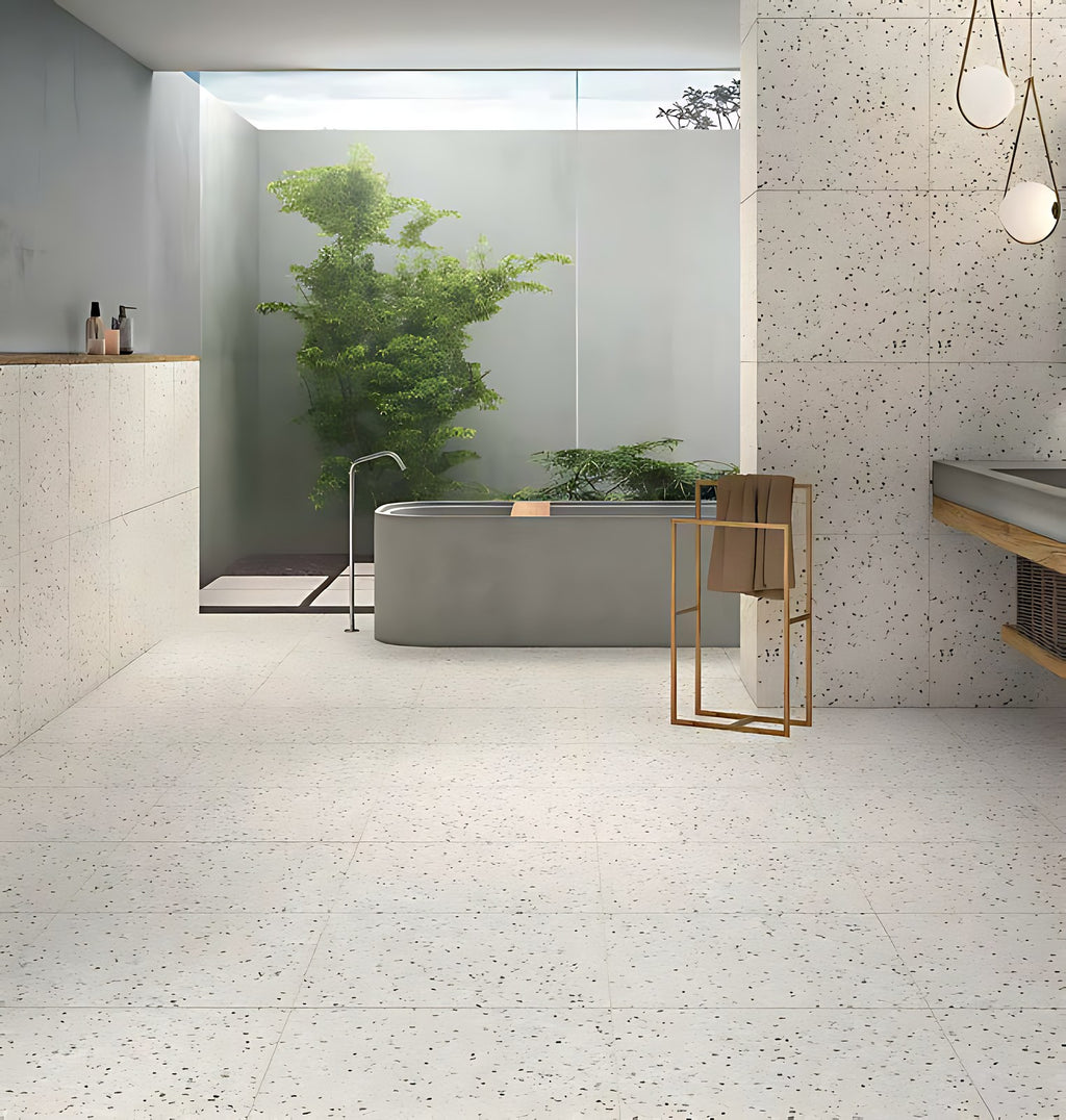 Carrelage sol grès cérame Terrazzo 60 x 60 cm finition mate