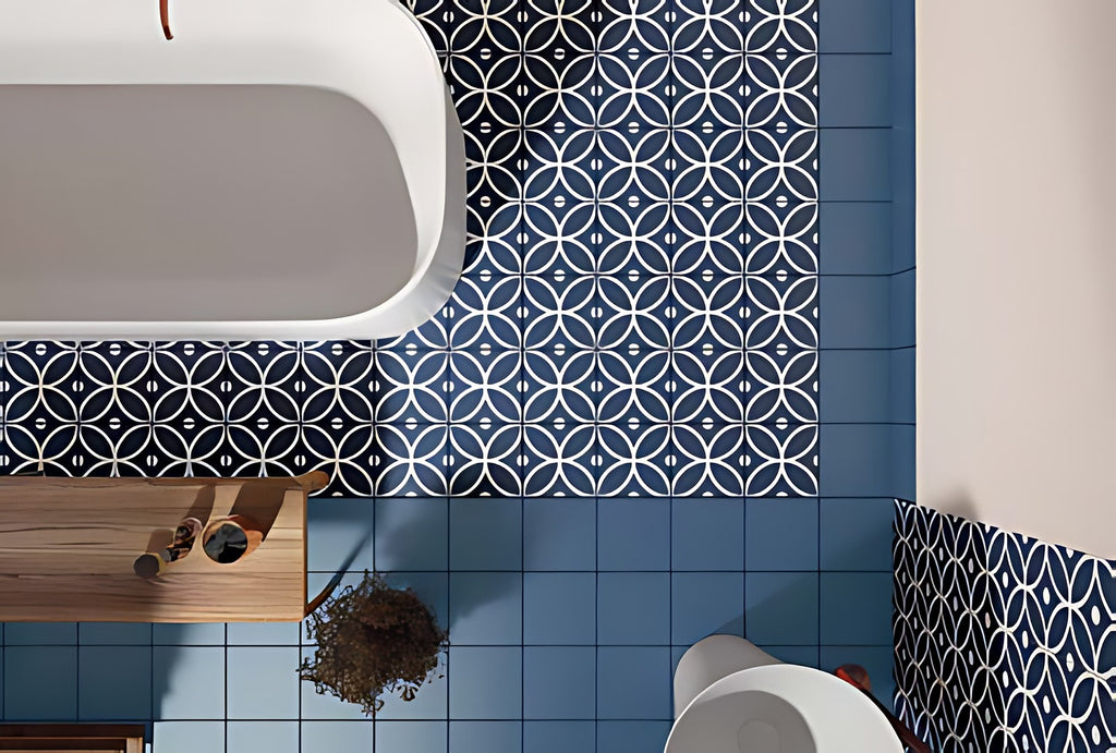 Carrelage sol grès cérame émaillé Octagon Loft, motif damier