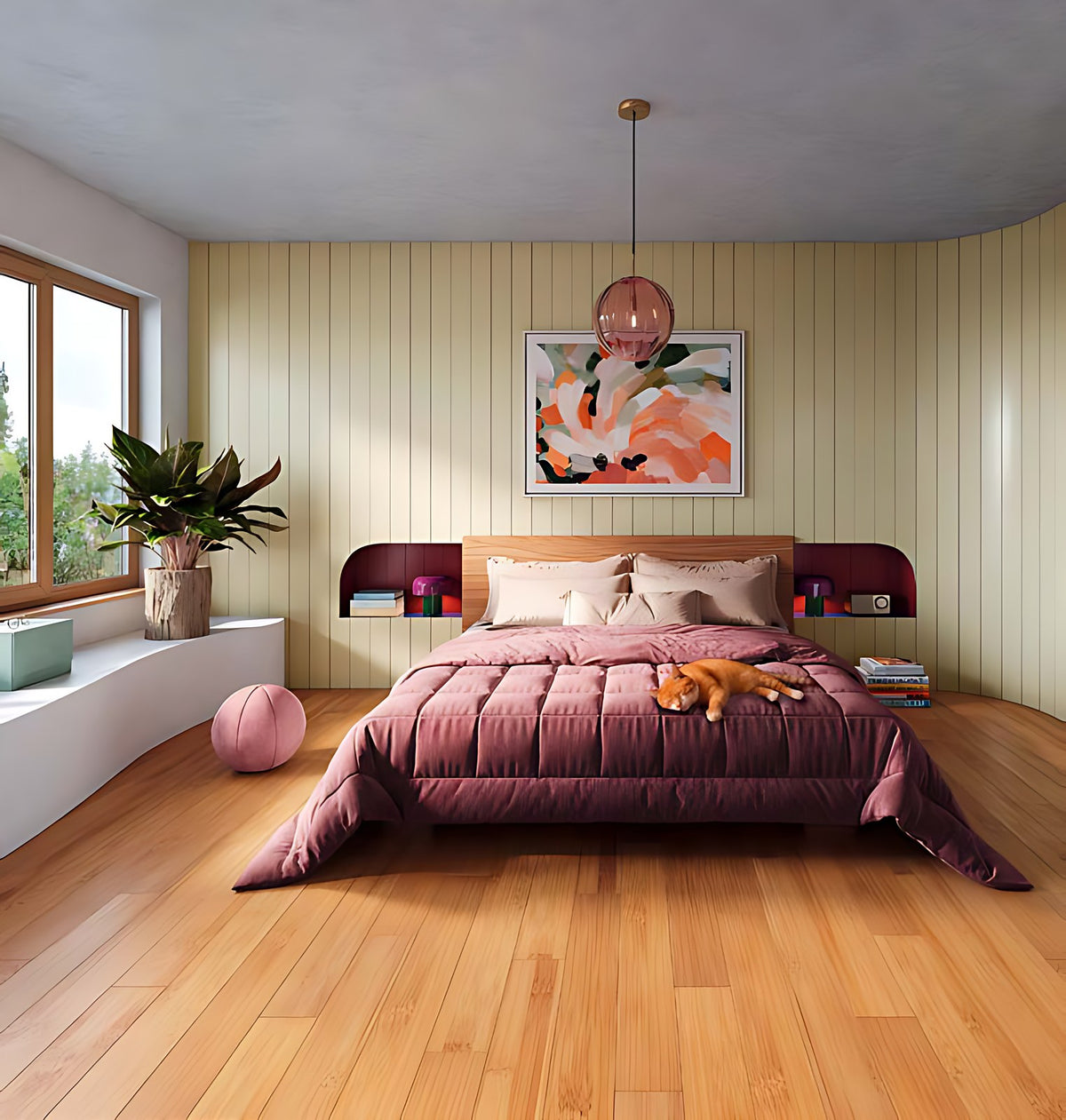 Parquet contrecollé bambou Résonance vertical 980 x 128 mm