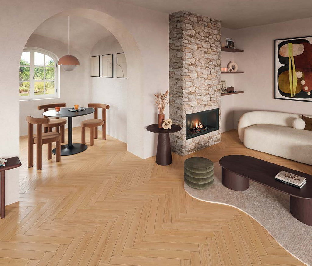 Parquet contrecollé chêne Qalisto Bâton rompu 595 x 90 mm, 14 mm