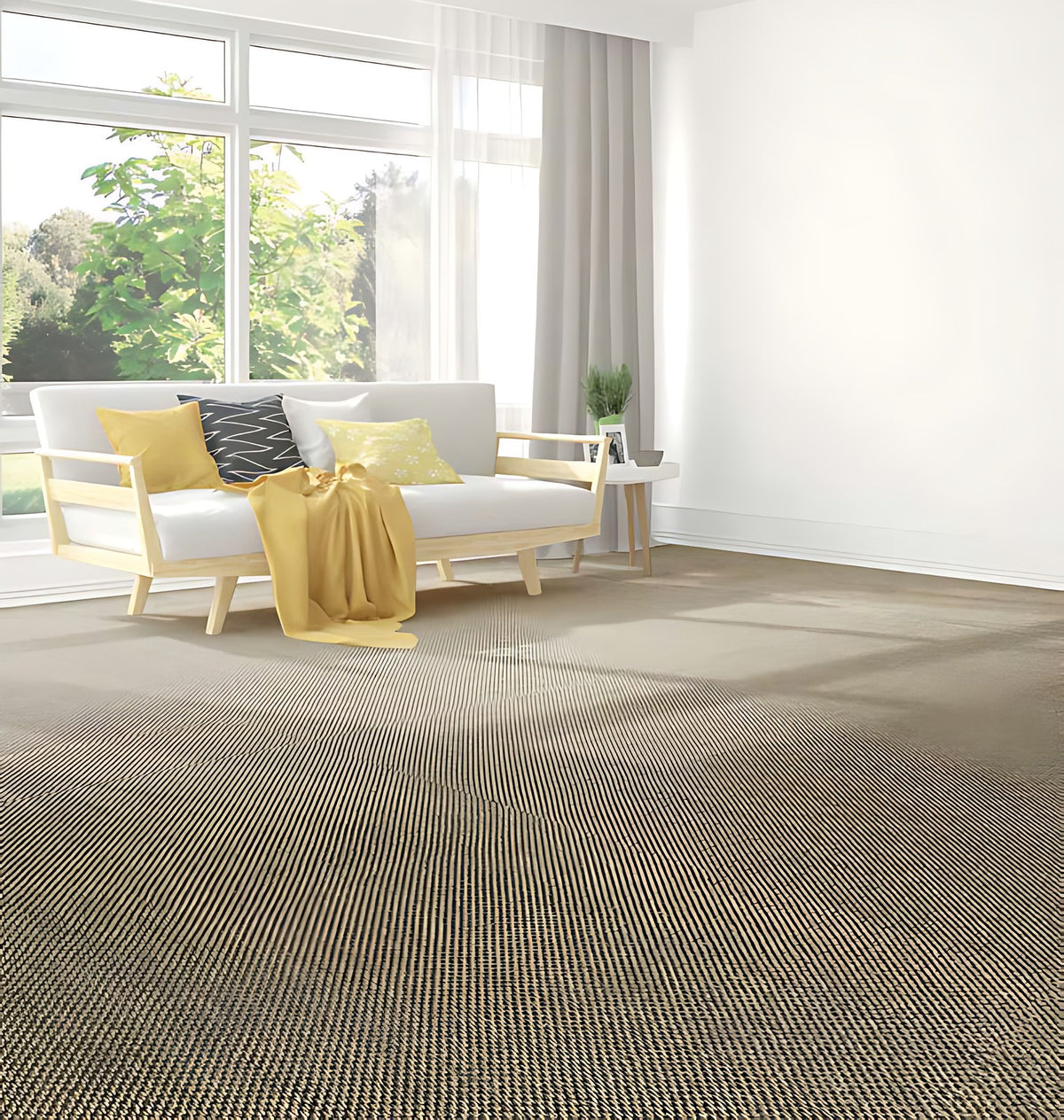 Sol naturel 100 % sisal, rouleau 4 m de large à la coupe