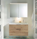 Meuble vasque Eqio Smart 2 tiroirs, plan céramique simple vasque