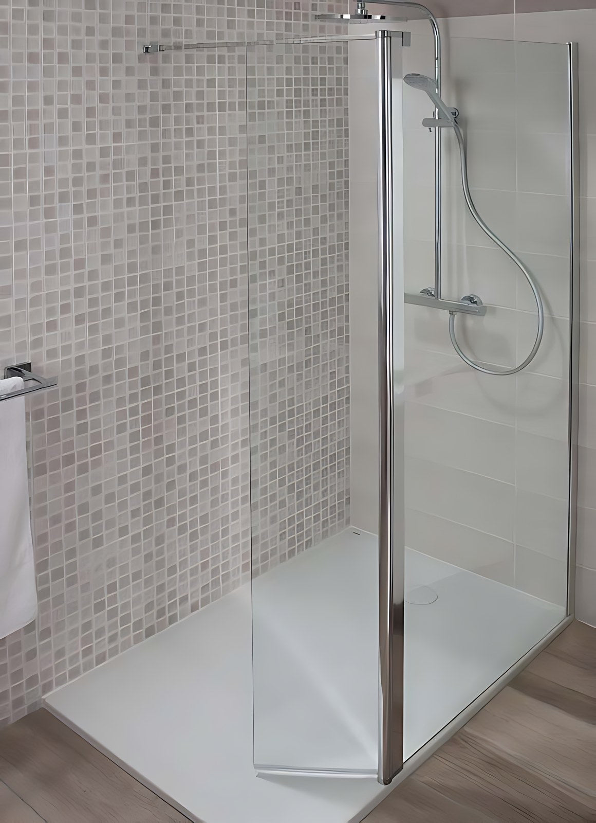 Paroi de douche droite Concerto Walk, verre transparent 6 mm