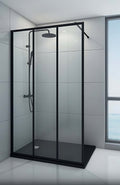 Paroi de douche Concerto Walk industriel sur muret H.100 cm