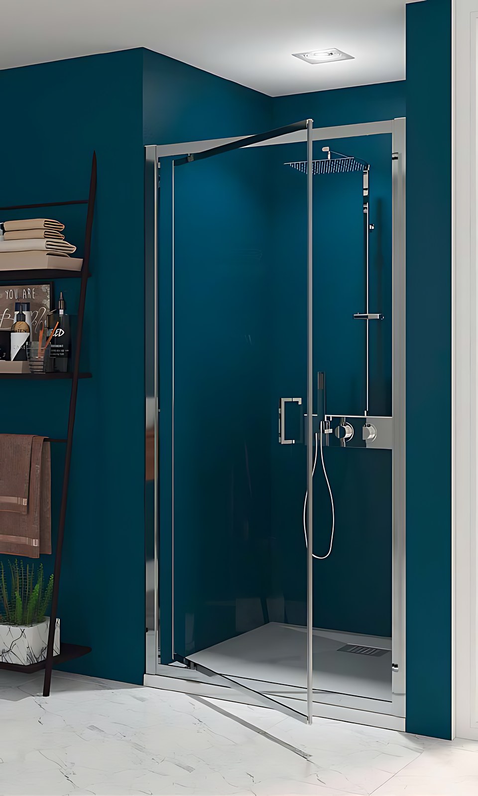 Paroi de douche droite Smart Express porte pivotante
