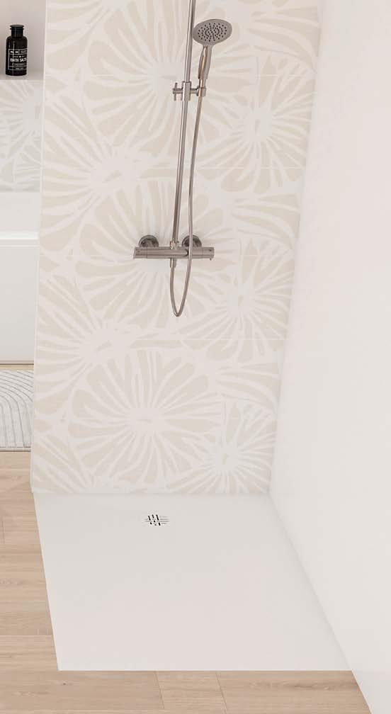 Receveur de douche Kinerock Evo en Biolex, épaisseur 70 mm