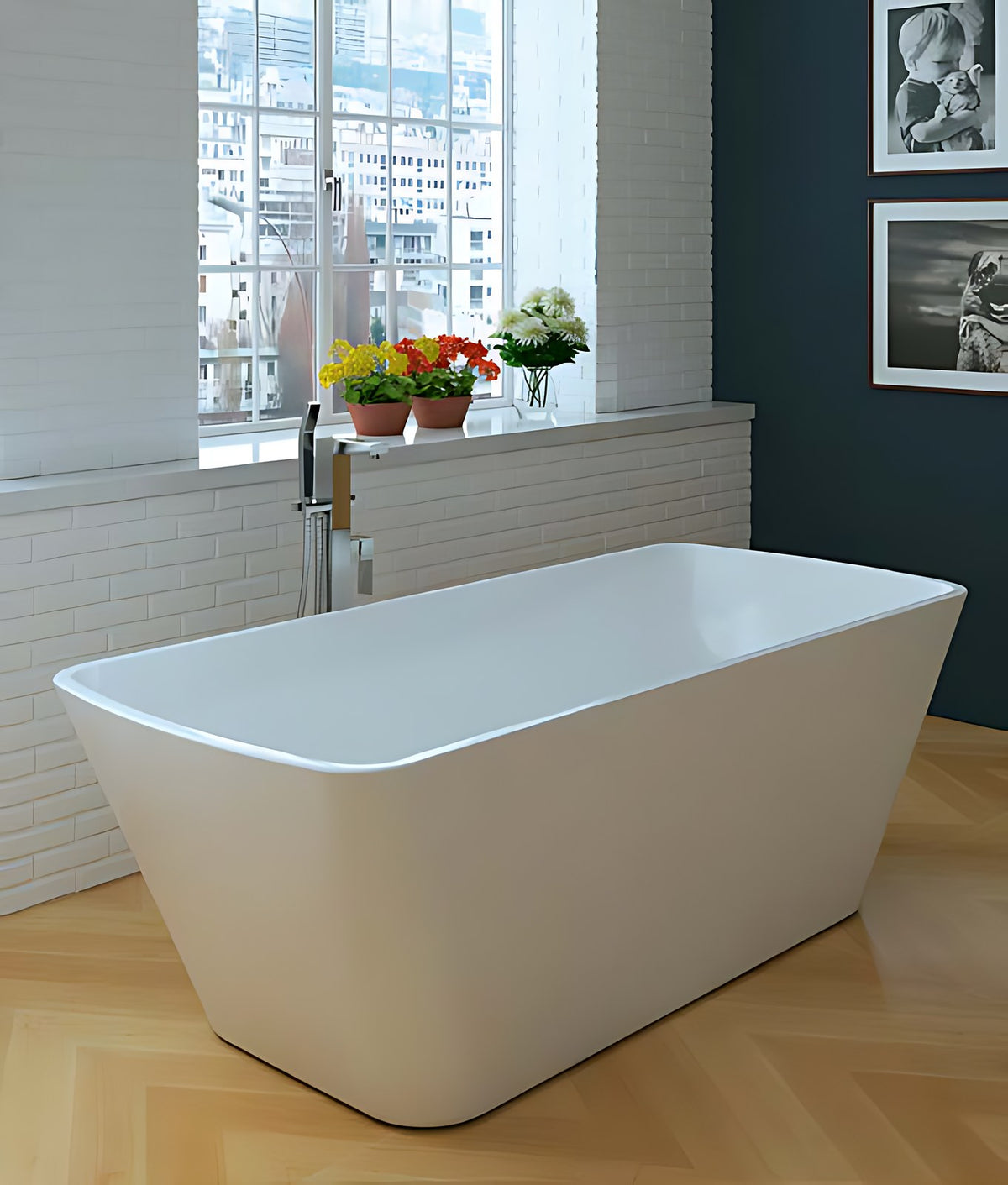 Baignoire îlot Daily’C rectangulaire monobloc, acrylique blanc