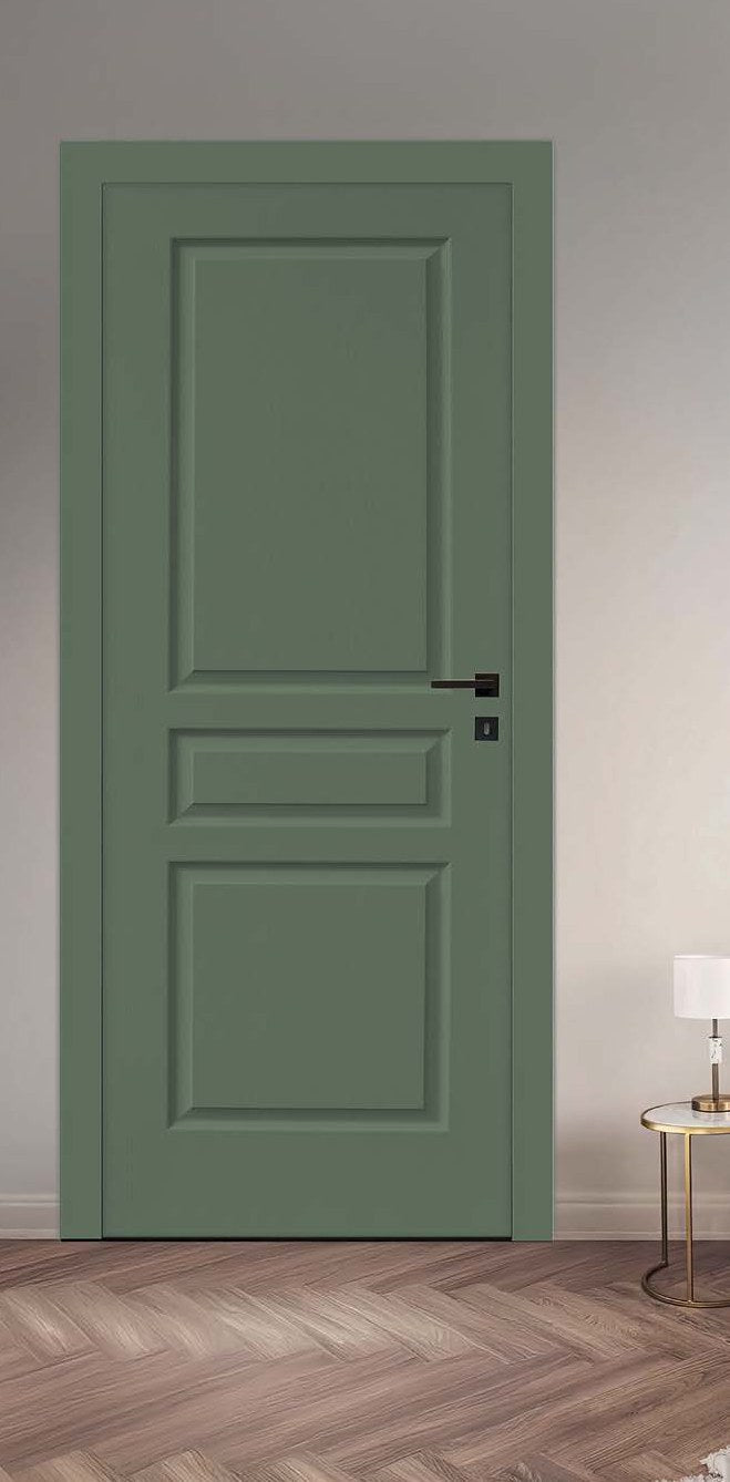 Bloc-porte intérieur postformé à traverse droite, pré-peint blanc