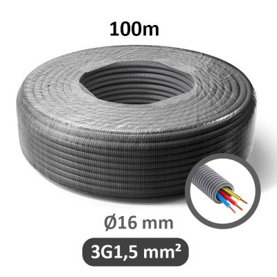 Gaine ICTA préfilée 3G1,5 mm² Ø 16 mm couronne de 100 m – Preflex Qofil+ PFG16E31501 – photo 1