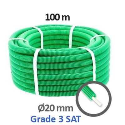 Gaine ICTA préfilée câble Grade 3 SAT F/FTP Ø 20 mm couronne de 100 m – Qofil+ QOF20PTTG3S – photo 1