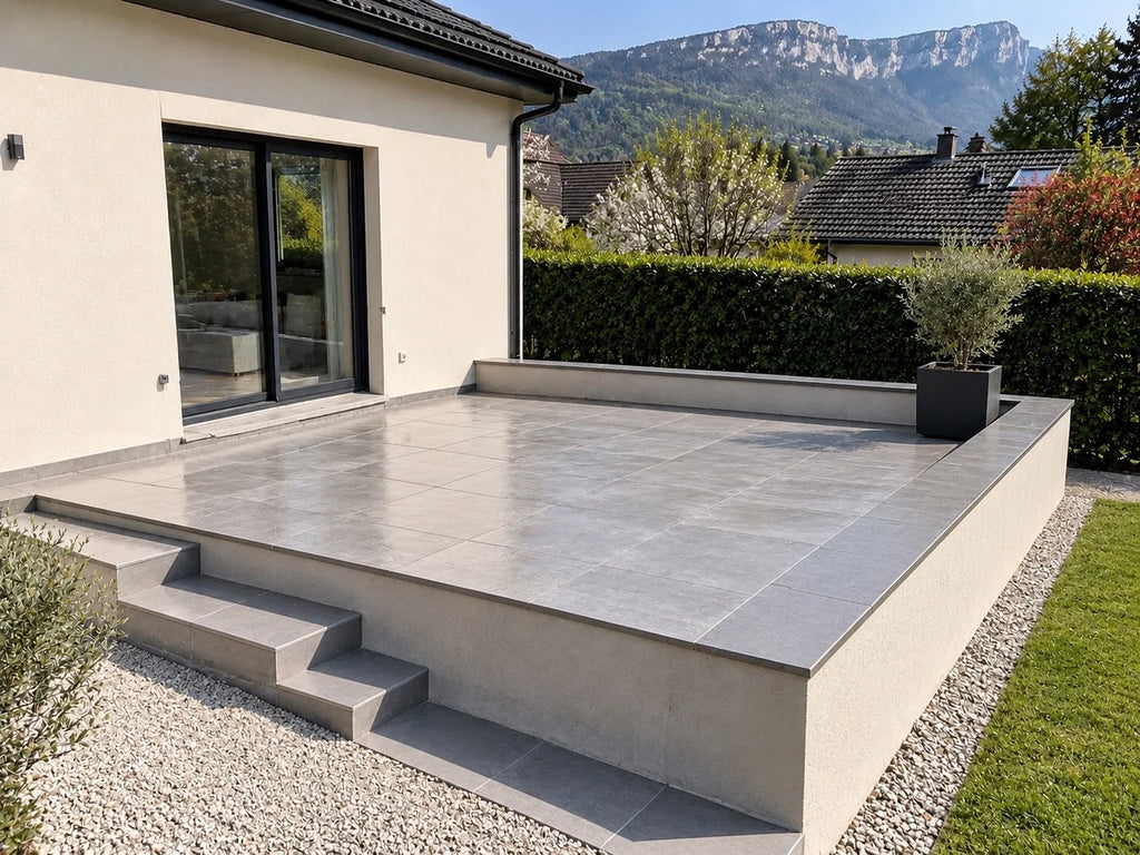 Illustration – dalle béton ou terrasse, projet type QUALITE 24