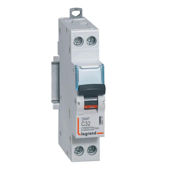 Disjoncteur phase + neutre DNX³ 4500 6 kA 32 A courbe C à vis – Legrand