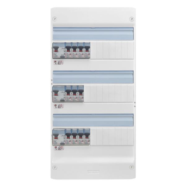 Tableau électrique pré-équipé et pré-câblé 3 rangées 13 modules – Legrand – 3 interrupteurs différentiels + 11 disjoncteurs