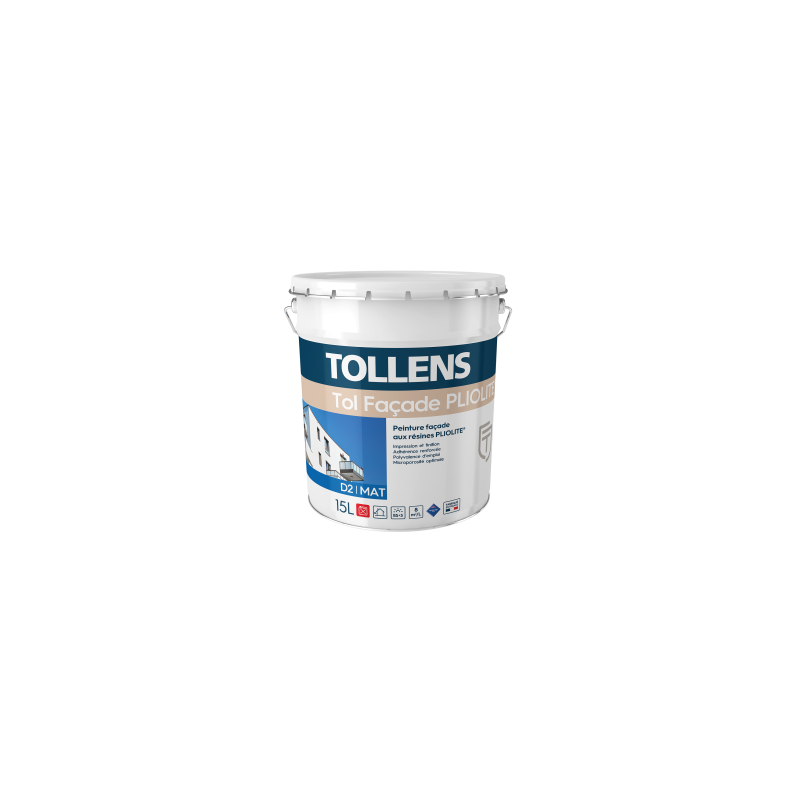 Peinture façade Pliolite mate Tollens Tol Façade Pliolite – blanc 15 L – photo 1